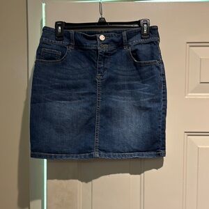 New York & Company Blue Pencil Mini Skirt